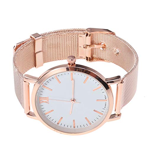 Hemobllo Damen Armbanduhr Mit Mesh-Band Roségold Elegante Quarz-Uhr Für Casual Und Festliche Anlässe Minimalistisches Design Für Jeden Anlass Geschenkidee Für Frauen Zu Besonderen von Hemobllo