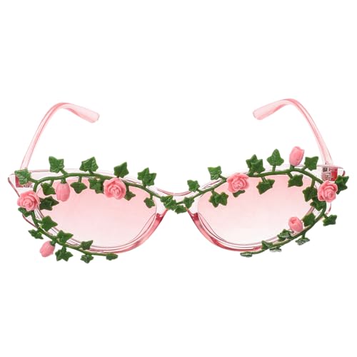 Hemobllo Blumige Sonnenbrille Damen Herren Flower Shaped Sonnenbrille Leicht Modisch Für Strandparty Festival Alltag von Hemobllo