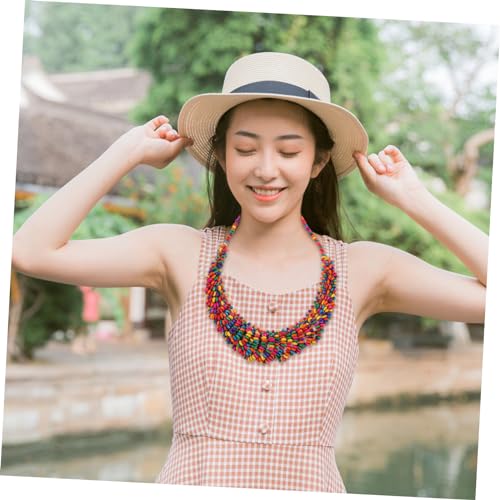 Hemobllo Boho Damenkette mit Bunten Holzperlen Verstellbare Ethno Halskette mit Quaste Mehrlagige Schmuckkette für Frauen und Mädchen Einzigartiges Bohemian Accessoire Hemobllo Boho Damenkette mit Bunten Holzperlen Verstellbare Ethno Halskette mit Quaste Mehrlagige Schmuckkette für Frauen und Mädchen Einzigartiges Bohemian Accessoire von Hemobllo