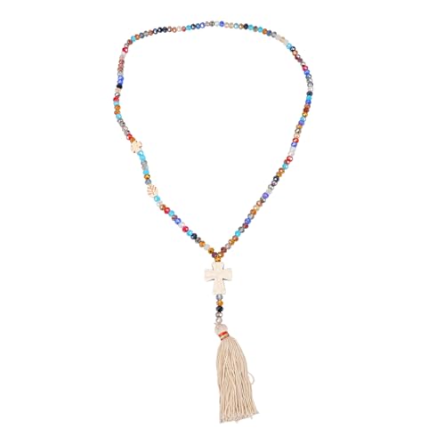 Hemobllo Boho Halskette Damen Bunte Wasserfall Quaste Schmuck Herbst Winter Pullover Accessoire Statement Kette für Frauen Vielseitig Kombinierbar von Hemobllo