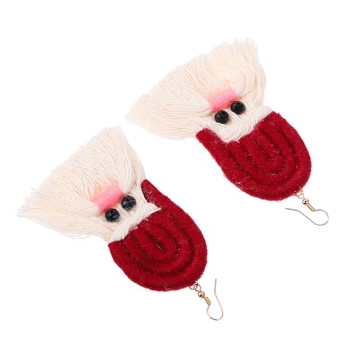 Hemobllo Boho Ohrringe Weihnachten Rote Quasten Handgefertigt Party Ohrschmuck Damen Mädchen von Hemobllo