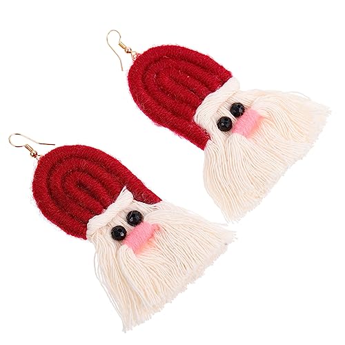 Hemobllo Boho Weihnachtsohrringe Handgefertigte Rote Quasten Ohrringe Damen Xmas Stil Ohrhänger Für Party Geburtstag Jahrestag Schmuck von Hemobllo