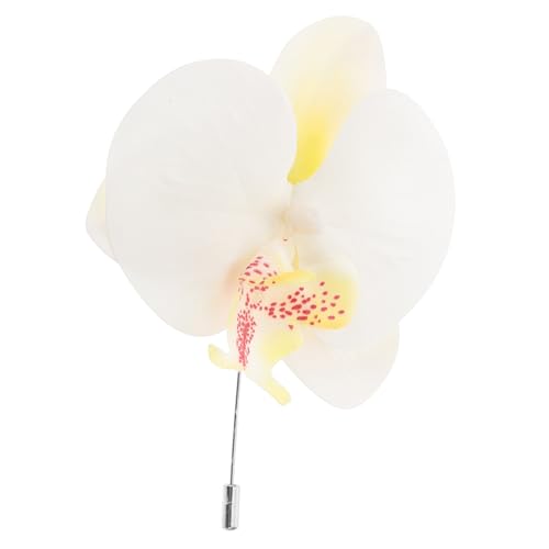 Hemobllo Boutonniere für Herren Handpolierte Orchidee aus Robustem Zinklegierung Stilvoller Anstecker für Anzug Formelle Hochzeiten Abschlussball und Besondere Anlässe von Hemobllo