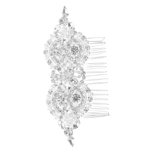 Hemobllo Braut Haarkamm Silber Perlen Strass Hochzeit Haarschmuck Handgefertigt Luxuriöses Haaraccessoire Für Frauen Mädchen Festliche Anlässe Wie Hochzeit Geburtstag Party von Hemobllo