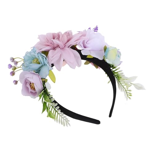 Hemobllo Braut Kopfschmuck aus Seidenstoff Langlebiges Elastisches Blumen Stirnband Rutschfest Verstellbar für Hochzeit Party Festival und Damen Accessoires von Hemobllo