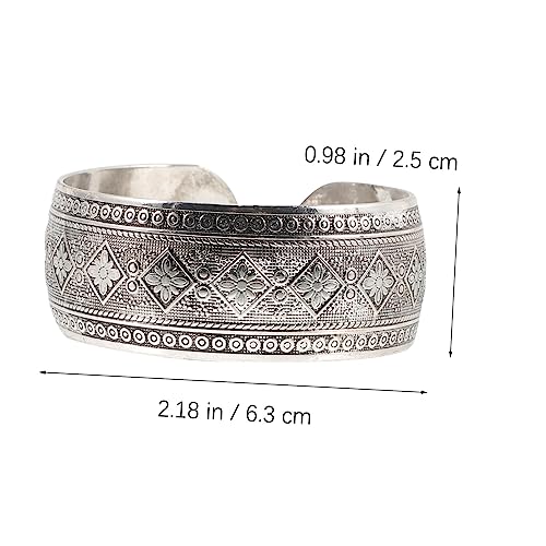 Hemobllo Breiter Vintage Armreif Damen Offenes Einstellbares Schmuckstück Chunky Cuff Bangle Eleganter Armschmuck für Festliche Anlässe und Alltag von Hemobllo