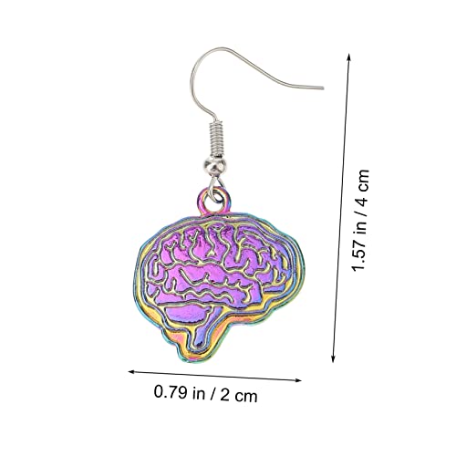 Hemobllo Bunte Brain Ohrhänger Damen Ohrringe Kreative Anhänger für Frauen Modischer Schmuck Leicht Kombinierbar Stilvoll von Hemobllo