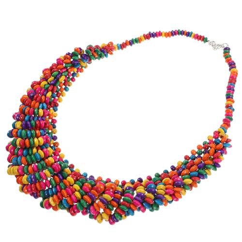 Hemobllo Bunte Holzperlen Halskette Damen Boho Ethno Stil Verstellbar Mehrlagig Trendiger Modeschmuck für Frauen Hemobllo Bunte Holzperlen Halskette Damen Boho Ethno Stil Verstellbar Mehrlagig Trendiger Modeschmuck für Frauen von Hemobllo