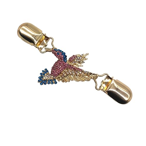 Hemobllo Bunte Strasssteine Broschen Clip Klemmen für Damen Vintage Kragenclip Schalclip Modisch Vielseitig Einsetzbar Einfache Handhabung Kleidungsclip für Pullover und Cardigan von Hemobllo