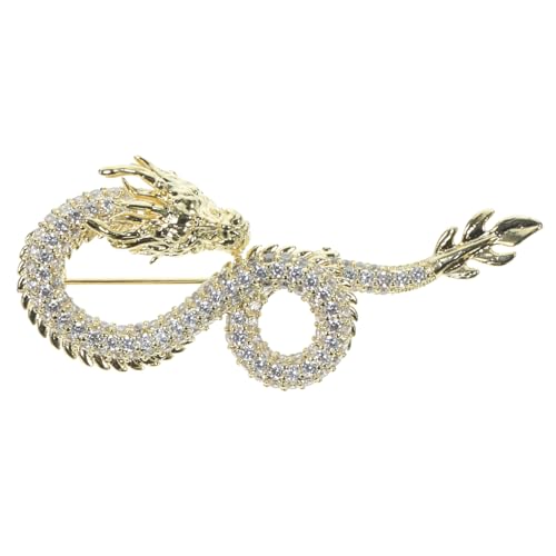 Hemobllo Chinesische Drachenbrosche aus Robustem Kupfer Modisches Kleidungsaccessoire für Jacken Pullover Schals Einzigartiges Design Langlebig Geschenkidee von Hemobllo