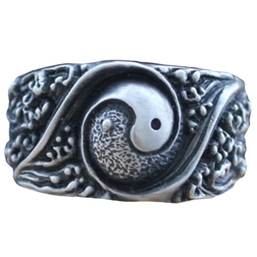 Hemobllo Chinesischer Taoismus Ring aus Kupfer Unisex Schmuck mit Design Verstellbare Modisches Accessoire für Damen und Herren für Partys und Geschenkidee von Hemobllo