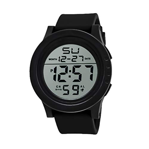 Hemobllo Sportuhr Für Herren Digitale Armbanduhr Mit Stoppuhr Countdown Und Dualer Zeitanzeige Für Outdoor-aktivitäten Schwarzes Gehäuse Aus Hochwertigem Pc Und Langlebigem TPU von Hemobllo