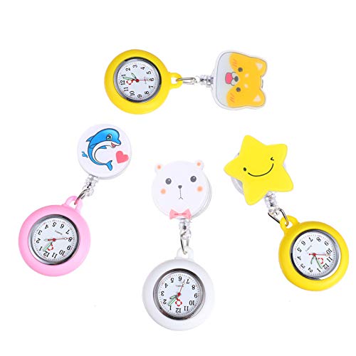 Hemobllo 4stücke Stretchable Watch Teilig Cartoon-Design Tragbare Taschenuhr Für Medizinisches Personal Und Pflegekräfte Für Frauen Und Studenten von Hemobllo