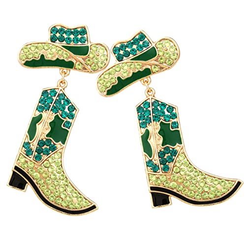 Hemobllo Cowgirl Ohrringe mit Strassverzierung Western Schmuck für Damen Skinfreundliche Grüne Stiefel Ohrringe Geeignet für Partys Festivals und Geschenke Hemobllo Cowgirl Ohrringe mit Strassverzierung Western Schmuck für Damen Skinfreundliche Grüne Stiefel Ohrringe Geeignet für Partys Festivals und Geschenke von Hemobllo