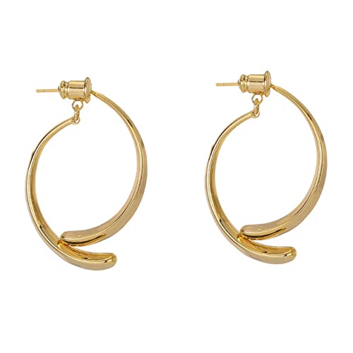 Hemobllo Cross Curved Ohrringe Damen Silbernadeln Doppelseitig Tragbar Dangle Stick Ohrhänger Dezenter Schmuck für Alltag und Festliche Anlässe Goldfarben von Hemobllo