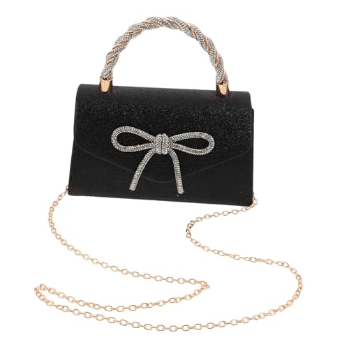 Hemobllo Damen Abendtasche mit Funkelnden Pailletten und Strass Schleife Leichte Party Clutch für Frauen Kompakt und Vielseitig für Hochzeiten Gala und Festliche Anlässe von Hemobllo