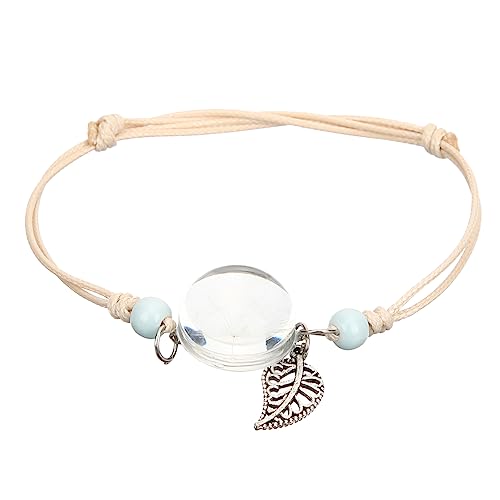 Hemobllo Damen Armband mit Echtem Pusteblumen Spezimen in Kugel Leichtes Mädchen Schmuckstück Stilvolle Handgelenk Dekoration für Freundinnen und Familie von Hemobllo