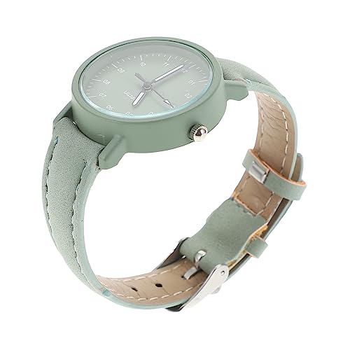 Hemobllo Damenuhr Vintage Gürteluhr Aus Pu Kunstleder Freizeit Armbanduhr Für Mädchen Verstellbares Armband Zartes Design in Avocado Grün von Hemobllo