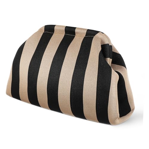 Hemobllo Damen Clutch Handtasche Polyester Leichte Abendtasche mit Modischem Schwarz Gelb Streifenmuster Kompakte Kleine Geldbörse für Hochzeit Party Formelle Anlässe Vielseitig Tragbar von Hemobllo
