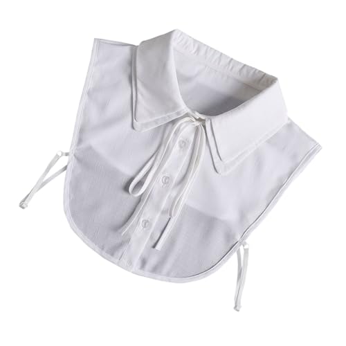 Hemobllo Damen Fake Kragen Weiß Doppelter Spitzenkragen aus Chiffon Atmungsaktiver Blusen Ersatz Kragen Abnehmbarer Bubikragen für Shirt und Pullover Modisches Kleidungszubehör von Hemobllo