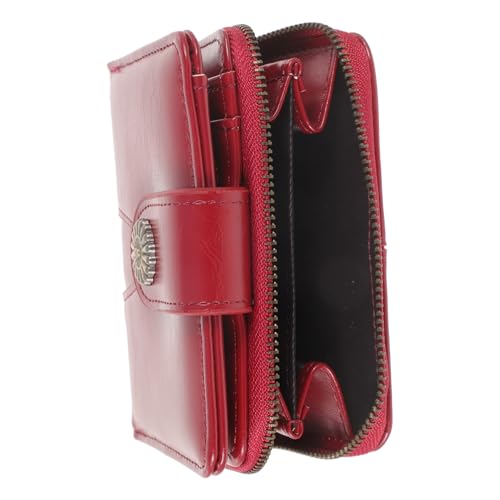 Hemobllo Damen Geldbörse Aus Öl-wachs Kleiner Dekorativer Münzbeutel Für Reisen Kompakte Brieftasche Mit Fächern Für Karten Und Kleingeld Stilvoll Und Praktisch von Hemobllo