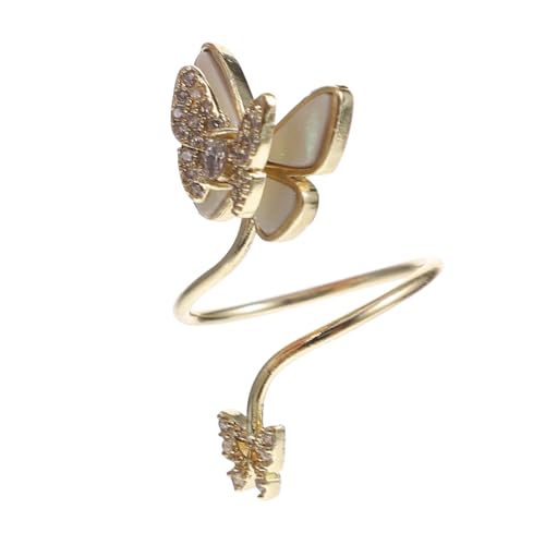 Hemobllo Damen Nagelkunst Ring mit Schmetterlingsdesign Fingernagel Dekoration Schmuck für Nageldesign und Familie von Hemobllo