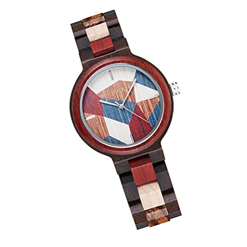 Hemobllo 1stück Stylische -Armbanduhr Für Und Damen Ergonomisches Design Casual Quarz-Uhr Mit Holzarmband Perfektes Für Und Familie von Hemobllo