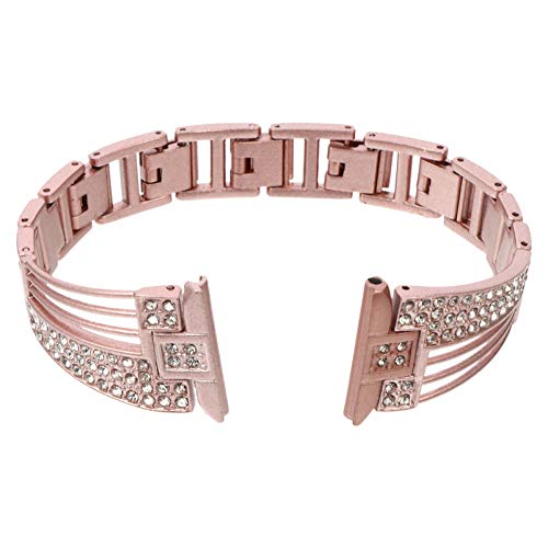 Hemobllo Uhrenarmbänder Diamantbesetzter Wellenschliff Diamant Uhr Armband Armbänder Uhrarmband Verstellbares Armband Bling Uhr Kette Kristall Diamant Armband Rostfreier Stahl Stahlband von Hemobllo