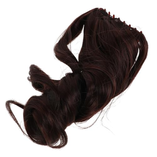 Hemobllo Dunkelbraune Lockige Ponytail Haarklammer Haarteil für Frauen Realistische Synthetik Haarverlängerung Einfaches Styling Bequemes Material Vielseitig für Alltag und Besondere von Hemobllo