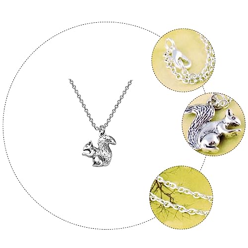 Hemobllo Einzigartige Damen Halskette mit Niedlichem Eichhörnchen Anhänger Legierungskette Schlüsselgeschenk zum Valentinstag Lange Clavicle Chain Vielseitig für Alltag und Festliche von Hemobllo
