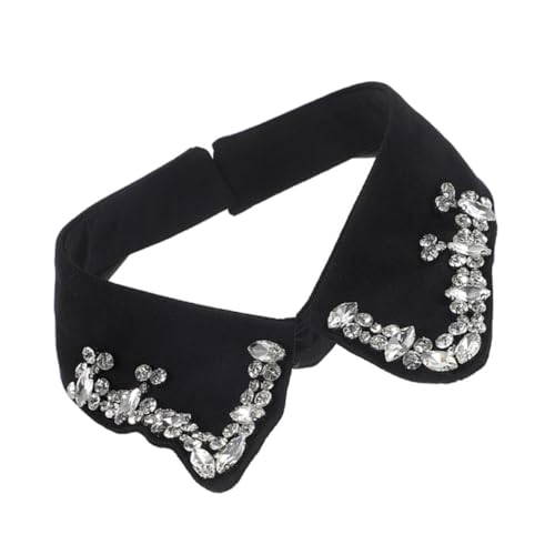 Hemobllo Eleganter Damen Fake Collar mit Funkelnden Strasssteinen Stilvoller Leichter Blusenkragen aus Weichem Vielseitig Kombinierbar für Festliche und Outfits von Hemobllo