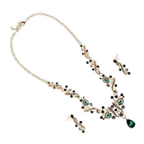 Hemobllo Elegantes Teiliges Brautschmuckset mit Strass Halskette und Ohrsteckern für Damen Geeignet für Hochzeiten Abschlussball und Festliche Anlässe Stilvolles Schmuckset für Braut und von Hemobllo