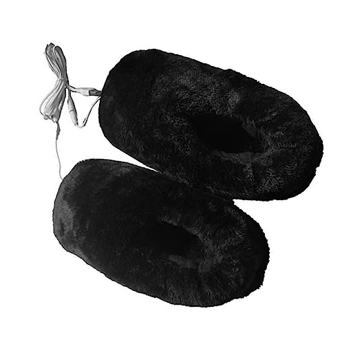 Hemobllo Elektrische USB Fußwärmer Hausschuhe mit Weicher Wolle Rutschfest Beheizte Winterschuhe für Büro Zuhause Studenten Komfortabel Atmungsaktiv Langlebig USB Ladung von Hemobllo