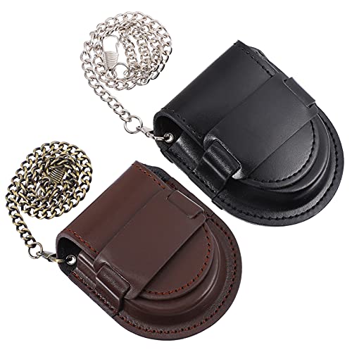 Hemobllo Uhrengehäuse Etui Taschenuhr Taschenuhr Pouch 2Pcs Uhr Fall Einzigen Taschenuhr Fall mit Kette Vintage Uhr Abdeckung Pouch S Tasche Lederarmband Etui Für Taschenuhr Taschenuhren von Hemobllo