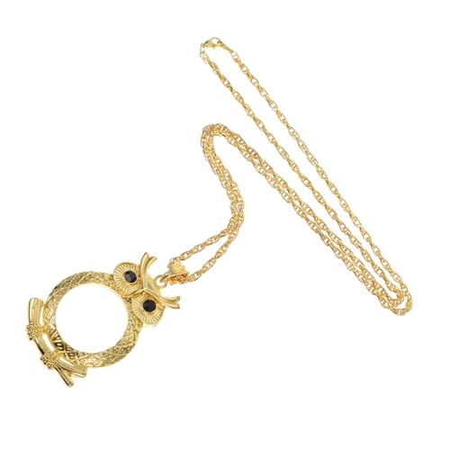 Hemobllo Fache Vergrößerungslupe Halskette Damen Vintage Stil Metall Leselupe Anhänger Katzenkopf Eule Design Schmuck für Bücher und Alltag Hemobllo Fache Vergrößerungslupe Halskette Damen Vintage Stil Metall Leselupe Anhänger Katzenkopf Eule Design Schmuck für Bücher und Alltag von Hemobllo