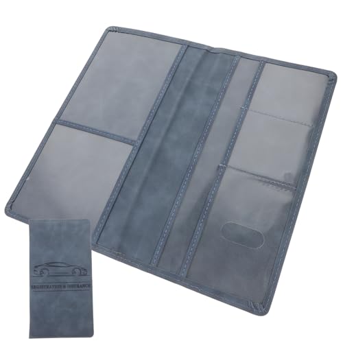 Hemobllo Fahrzeugscheinhalter PU Kartenetui Führerschein und Versicherungskarten Organizer mit Kreditkartenfächern Langlebig Multifunktional Komfortabel Passend für Autos von Hemobllo