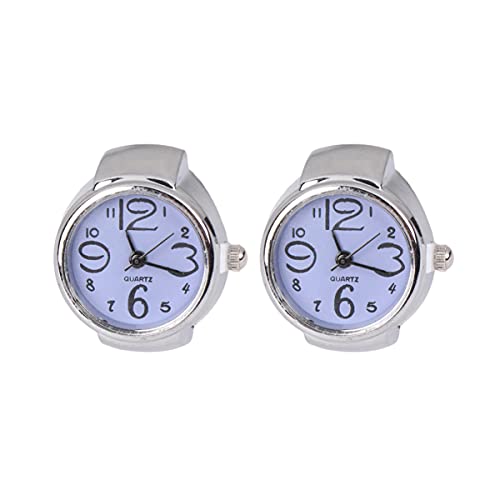 Hemobllo 2st Valentinsring Uhr Ringuhr Für Damen Moderne Ringuhr Ringuhr. Schmuck Fingeruhr Ringuhren Kreative Ringuhr Flip-Uhr Ringuhr Mit Römischen Ziffern Mann Rom Violett Weihnachten von Hemobllo