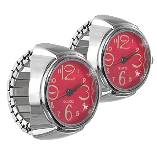 Hemobllo 2st Männer Geschenke Mini-uhrenring Herren Digitaluhr Ringuhren Digitaluhren Für Damen Fingerring Uhr Ringuhr Mit Römischen Ziffern Frauen Fräulein Inländisch Elastischer Ring von Hemobllo