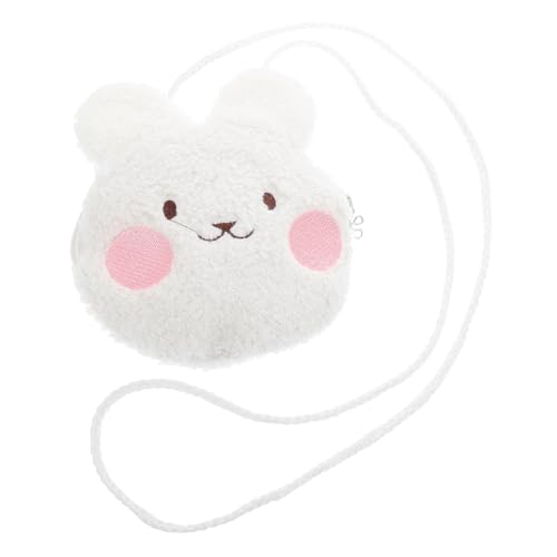 Hemobllo Fluffy Plüsch Kaninchen Umhängetasche für Mädchen Weiche Kindergeldbörse Leichte Crossbody Handtasche mit Niedlichem Kaninchenmotiv Vielseitige Münztasche für Kleine Essentials von Hemobllo