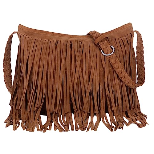 Hemobllo Fransen Umhängetasche Damen Vintage Quaste Crossbody Tasche mit Geräumigem Innenfach Modisch und Vielseitig für Alltag Party Reisen Elegantes Design Stilvolle Schultertasche von Hemobllo
