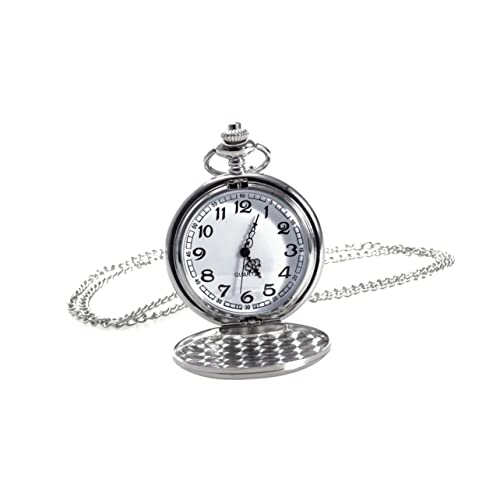 Hemobllo Vintage Pocket Watch Unisex Quartz Uhr Mit Kette Mechanische Taschenuhr Für Und Stilvolles Design Weiß Für Und Besondere Anlässe von Hemobllo
