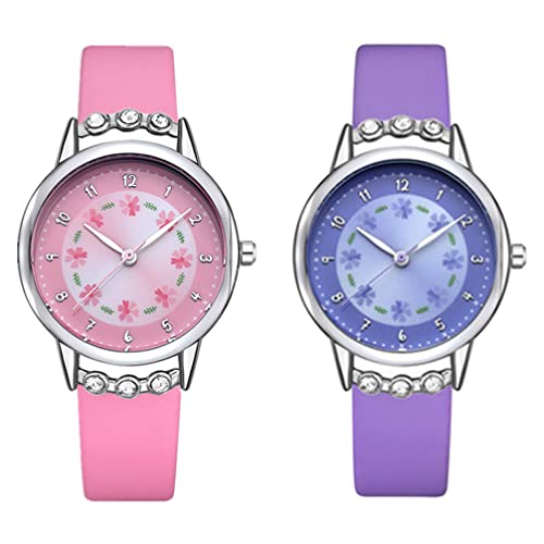 Hemobllo Geburtstagsgeschenk 2st Kinderuhr Kinder Schauen Zu Uhr Für Mädchen Kinder Armbanduhr Quarz Südkorea Student Plexiglasspiegel Krankenschwesteruhren von Hemobllo