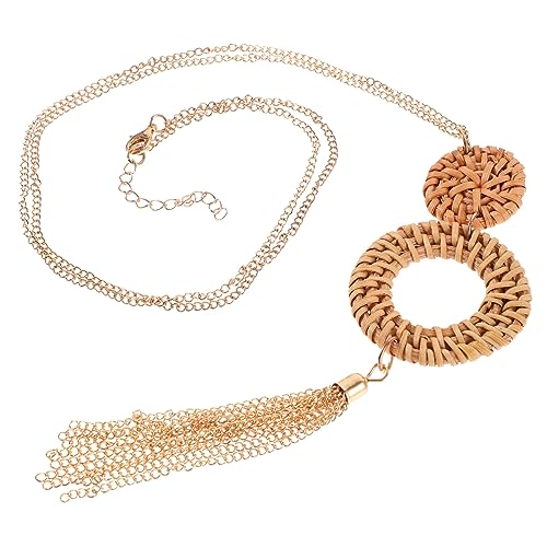 Hemobllo Geflochtene Anhänger Halskette Damen Leichtes Modeschmuck Accessoire Hautfreundlich Langlebig Modisch Für Alltag von Hemobllo