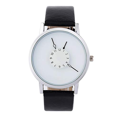 Hemobllo Für Männer Schwarz Wei? Uhr Leder Quarz Armbanduhr Business Kleid Armbanduhr Mens Casual wasserdichte Uhr Männer von Hemobllo