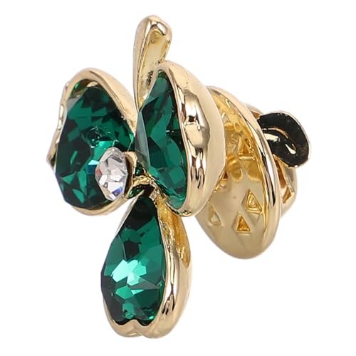 Hemobllo Glänzende Shamrock Brosche mit Kristallen Sicherheitsnadel Anstecker Modisches Accessoire für Kleidung und Jacken Glückssymbol für St Patricks Day und Festliche Anlässe von Hemobllo