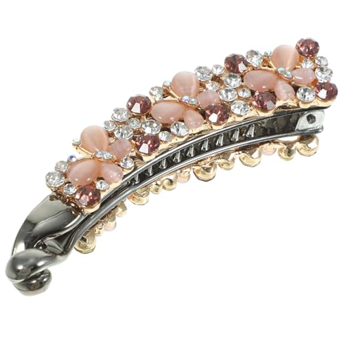 Hemobllo Glitzernder Bananen Haarclip mit Strasssteinen und Katzenaugen Schleife Modischer Stabiler Haarhalter für Damen Komfortabel Geeignet für Lange Haare und Vielseitige Anlässe von Hemobllo