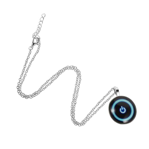 Hemobllo Glow in The Button Anhänger Halskette Vintage Statement Schmuck Damen und Herren Europäischer Stil Pulloverkette Zeitlose Modeschmuck von Hemobllo