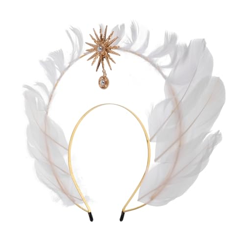 Hemobllo Göttinnen-kopfschmuck Mit Federn Für Halloween Und Renaissance Lolita-kostümzubehör Als Sonnengöttinnen-krone Tiara Für Kostüm Und Cosplay von Hemobllo