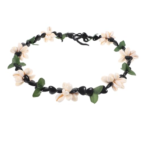 Hemobllo Graduation Lei Hawaii Kette mit Muscheln und Blättern Handgefertigter Nut Schmuck für Abschlussfeier Elegantes Trendiges Accessoire für Damen Einzigartiges Design von Hemobllo