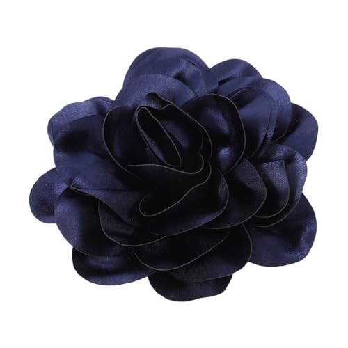 Hemobllo Große Blumenbrosche Satinstoff Anstecknadel für Damen Hochzeitskleider Party Kleidung Dekoratives Accessoire Handgefertigt Eleganter Blumenschmuck für Vielseitige Outfits von Hemobllo